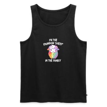 Je suis le mouton arc-en-ciel dans la famille LGBTQ Pride - Débardeur bio Premium Homme - noir - Devant - Michal (187cm)