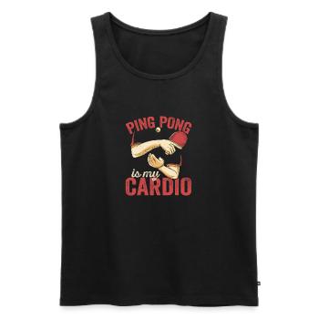 Ping Pong Is My Cardio Funny Table Tennis Racket - Men's Premium Organic Tank Top - black - Front - Michal (187cm)