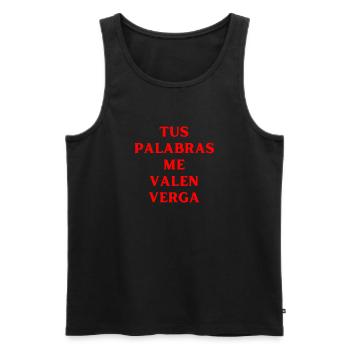 deine Meinung interessiert mich nicht Spanisch - Männer Premium Bio Tank Top - Schwarz - Vorne - Michal (187cm)
