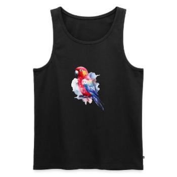 Parrot in watercolor - Men's Premium Organic Tank Top - black - Front - AI Model Male 178 light (178cm)