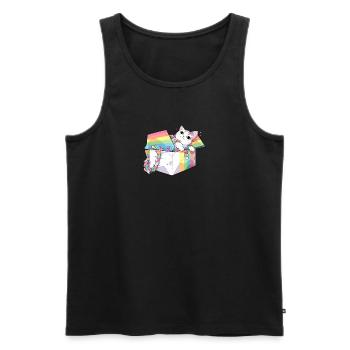 Cool Pet Lover Regenbogenkatze LGBT Transgender Humor - Männer Premium Bio Tank Top - Schwarz - Vorne - AI Model Male 178 light (178cm)