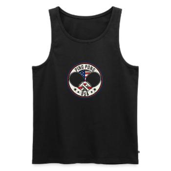 Ping Pong USA Tennis de Table Drapeau Américain - Débardeur bio Premium Homme - noir - Devant - Michal (187cm)