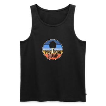 Ping Pong Champ Retro Vintage Funny Table Tennis - Débardeur bio Premium Homme - noir - Devant - Michal (187cm)