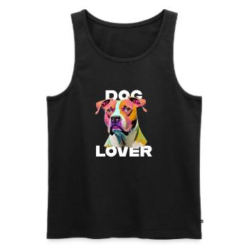Dog Lover American Stafford - Männer Premium Bio Tank Top - Schwarz - Vorne - AI Model Male 178 light (178cm)