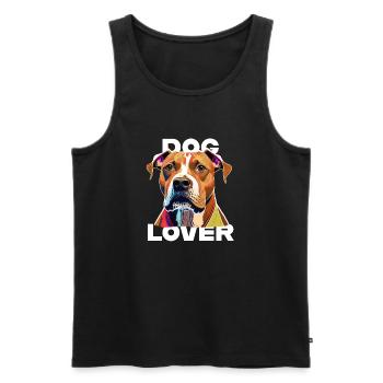 Dog Lover American Stafford - Männer Premium Bio Tank Top - Schwarz - Vorne - AI Model Male 178 light (178cm)