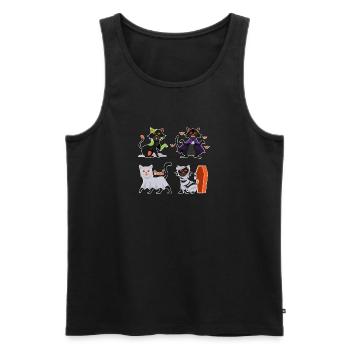 Cat Boo Halloween Cats Creepy Kitten - Men's Premium Organic Tank Top - black - Front - Michal (187cm)