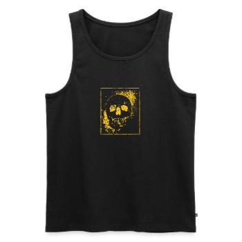Halloween Party Skull Death Skeleton Head Bones - Men's Premium Organic Tank Top - black - Front - AI Model Male 178 light (178cm)