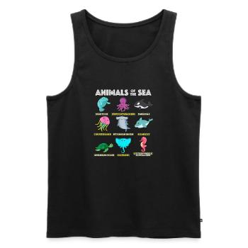 Animals Of The World Sea Creatures Funny Ocean - Men's Premium Organic Tank Top - black - Front - Michal (187cm)