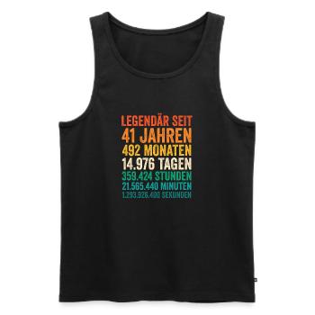 41 Jahre Einundvierzigster Geburtstag - Männer Premium Bio Tank Top - Schwarz - Vorne - Michal (187cm)