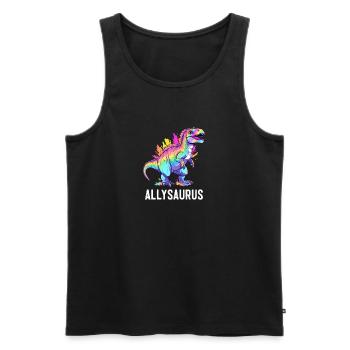 Allysaurus Dinosaurier Regenbogenflagge für Verbündete LGBT Wortspiel - Männer Premium Bio Tank Top - Schwarz - Vorne - Michal (187cm)