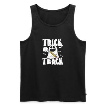 Trick Or Teach Funny Teacher Halloween Teaching - Men's Premium Organic Tank Top - black - Front - Michal (187cm)
