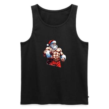 Personal Trainer für Rentiere: Santa Bodybuilder Chr - Männer Premium Bio Tank Top - Schwarz - Vorne - Michal (187cm)