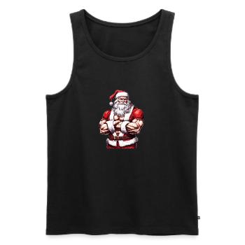 Santa's Strength Squad: Christmas Gym Buddies - Men's Premium Organic Tank Top - black - Front - Michal (187cm)