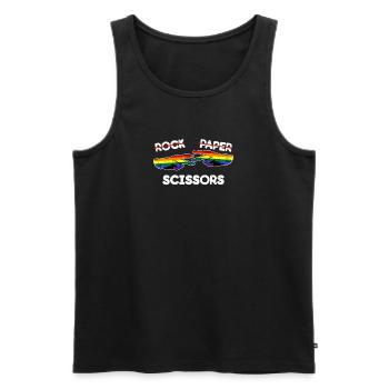 Rock Paper Scissors Funny Lesbian Pride LGBT Fun - Débardeur bio Premium Homme - noir - Devant - Michal (187cm)