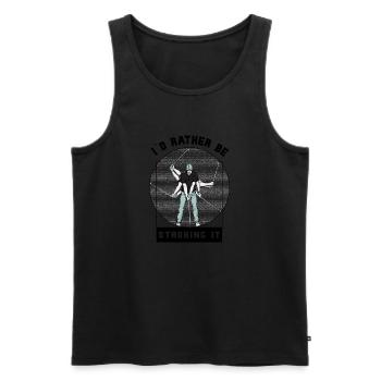 Ich würde es lieber streicheln - Männer Premium Bio Tank Top - Schwarz - Vorne - Michal (187cm)