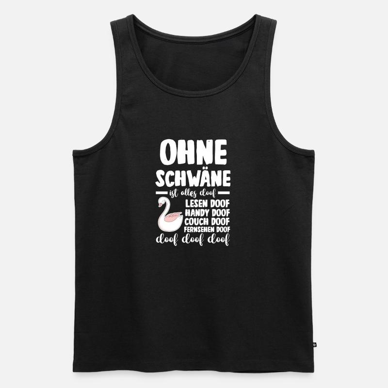 Schwan - Männer Premium Bio Tank Top - Schwarz