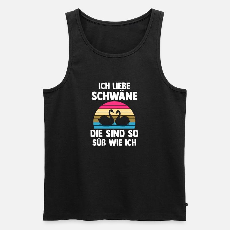 Schwan - Männer Premium Bio Tank Top - Schwarz