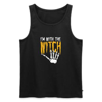 Ich bin mit der Hexe Lustige Paare Ehemann - Männer Premium Bio Tank Top - Schwarz - Vorne - Michal (187cm)