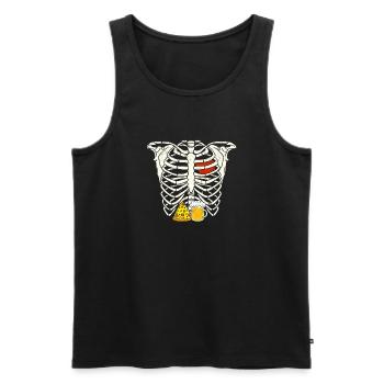 Daddy Skeleton Halloween Beer Pizza Drôle Enceinte - Débardeur bio Premium Homme - noir - Devant - Michal (187cm)