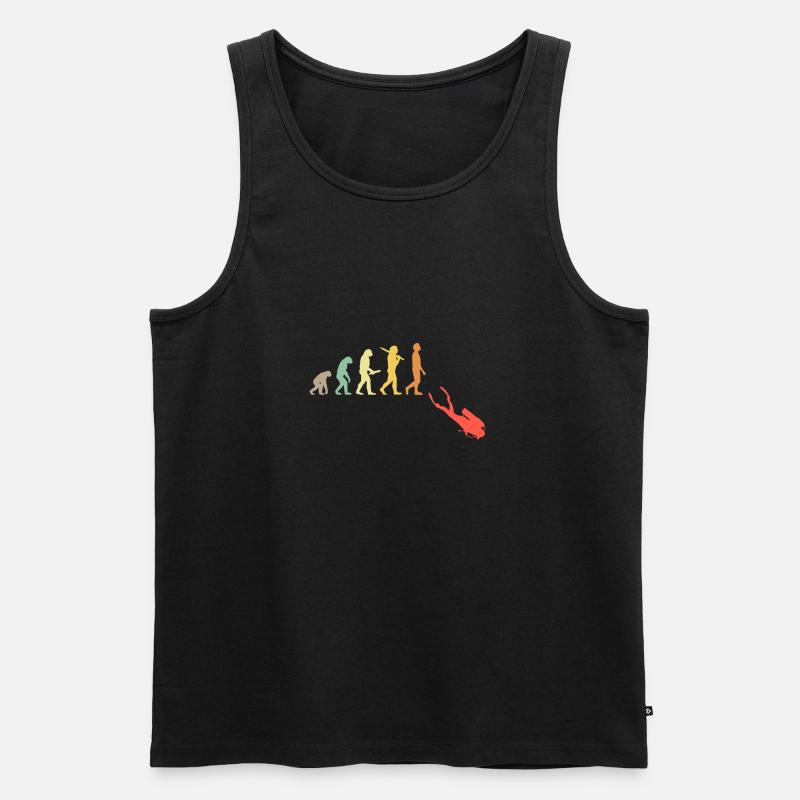 Retro Diving Evolution Gift - Men's Premium Organic Tank Top - black