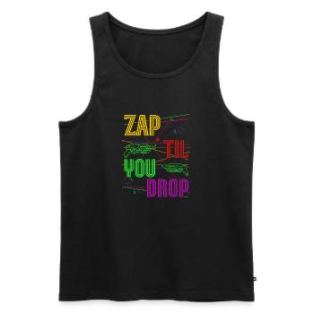 Zap Til You Drop Laser Tag Player Team Gift Idea - Men's Premium Organic Tank Top - black - Front - AI Model Male 178 light (178cm)