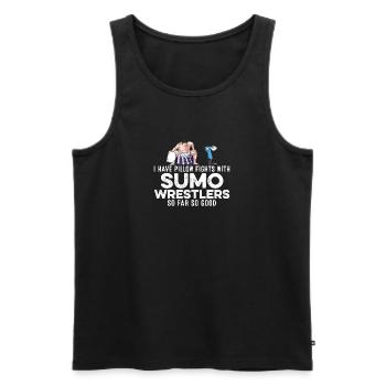 Ich habe Kissenschlachten mit Sumo-Ringern Gangster - Männer Premium Bio Tank Top - Schwarz - Vorne - Michal (187cm)