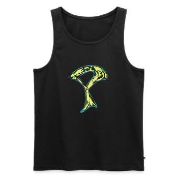Graffiti - Lettre P - Débardeur bio Premium Homme - noir - Devant - Michal (187cm)