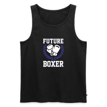 boxer future - Männer Premium Bio Tank Top - Schwarz - Vorne - AI Model Male 178 light (178cm)