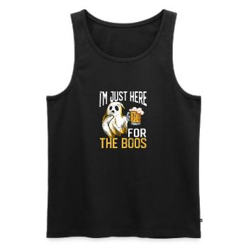 Ich bin nur wegen der Buhrufe hier Lustiges - Männer Premium Bio Tank Top - Schwarz - Vorne - Michal (187cm)