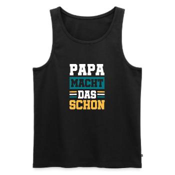 Papa macht das schon - Männer Premium Bio Tank Top - Schwarz - Vorne - Michal (187cm)