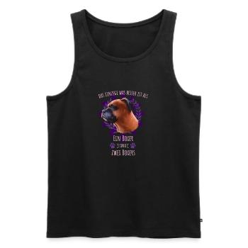 Zwei Boxer sind besser als einer - Männer Premium Bio Tank Top - Schwarz - Vorne - Michal (187cm)