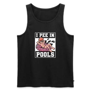 Lustig, Ich Pinkle In Pools Schwimmen Humor - Männer Premium Bio Tank Top - Schwarz - Vorne - Michal (187cm)