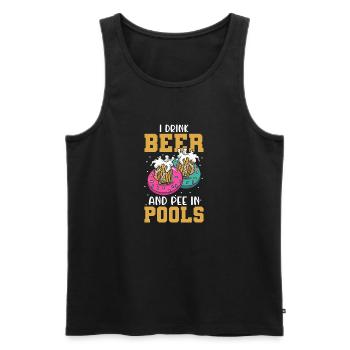 Komisch Pinkeln Ich In Öffentlichen Pools - Männer Premium Bio Tank Top - Schwarz - Vorne - Michal (187cm)