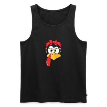 Turkey Face Leopard Print Glasses Thanksgiving - Men's Premium Organic Tank Top - black - Front - AI Model Male 178 light (178cm)