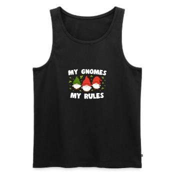 My Gnomes My Rules Loverleaf Yard Garden Gnome - Men's Premium Organic Tank Top - black - Front - Michal (187cm)
