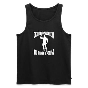 Musculation Athlètes Fitness Sports Sports Fitness - Débardeur bio Premium Homme - noir - Devant - Michal (187cm)