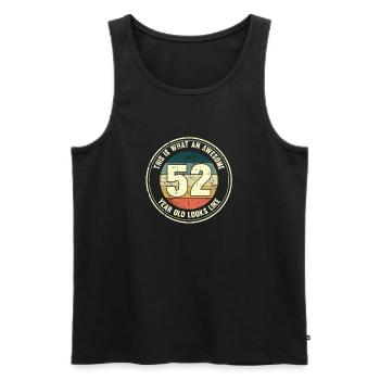52e anniversaire pour que vous voyiez avec 52 cadeaux rétro - Débardeur bio Premium Homme - noir - Devant - Michal (187cm)