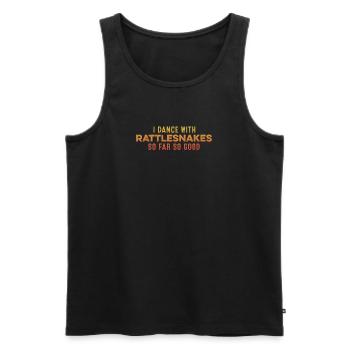 Je danse avec des serpents à sonnettes jusqu’à présent si bon amusement drôle - Débardeur bio Premium Homme - noir - Devant - AI Model Male 178 light (178cm)