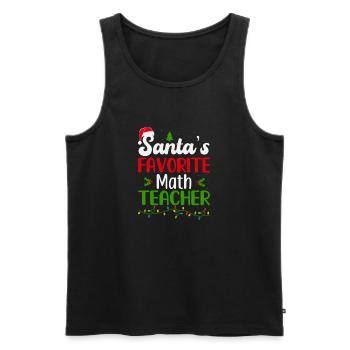 Santa ́s favorite math teacher Mathematik Christmas - Men's Premium Organic Tank Top - black - Front - AI Model Male 178 light (178cm)