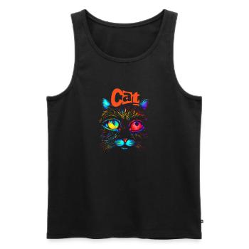 Cat designs - Men's Premium Organic Tank Top - black - Front - Michal (187cm)