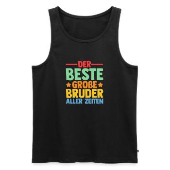 Der Beste Großer Bruder Aller Zeiten - Männer Premium Bio Tank Top - Schwarz - Vorne - Michal (187cm)