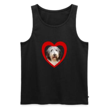 Dog Lovers - Dogs Heart - Old English Sheepdog - Débardeur bio Premium Homme - noir - Devant - Michal (187cm)