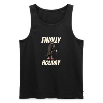 Endlich Sommer Urlaub lustiges Skater Skelett - Männer Premium Bio Tank Top - Schwarz - Vorne - AI Model Male 178 light (178cm)