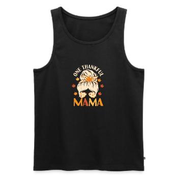 Ein dankbares Mama-lustiges Herbst-Herbst-Ernte - Männer Premium Bio Tank Top - Schwarz - Vorne - Michal (187cm)