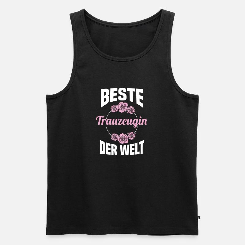 Hochzeit Junggesellenabschied Trauzeugin - Männer Premium Bio Tank Top - Schwarz