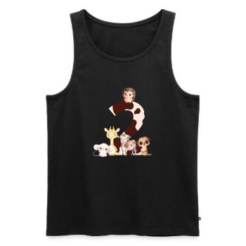2nd Anniversary - Second Anniversary Animals - Men's Premium Organic Tank Top - black - Front - AI Model Male 178 light (178cm)