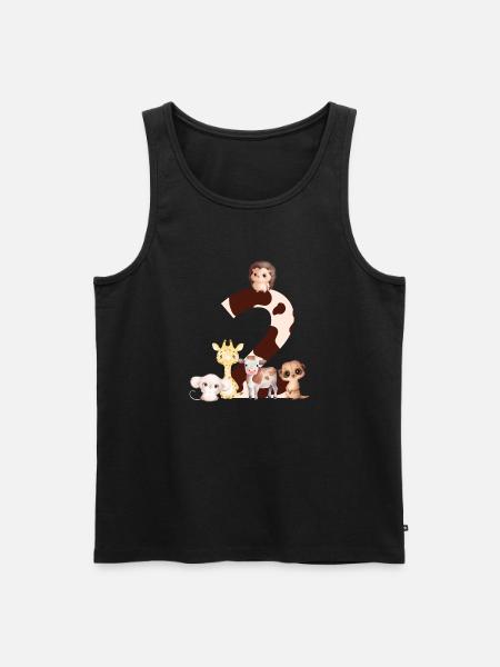 2nd Anniversary - Second Anniversary Animals - Men's Premium Organic Tank Top - black