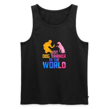 Best Dog Trainer In The World Training Job Saying - Men's Premium Organic Tank Top - black - Front - Michal (187cm)