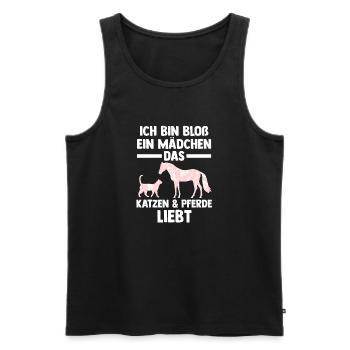 Katzen Pferdeliebhaber Katzenliebhaber Pferde - Männer Premium Bio Tank Top - Schwarz - Vorne - AI Model Male 178 light (178cm)