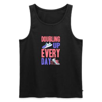 Sneakerhead Sammler - Männer Premium Bio Tank Top - Schwarz - Vorne - Michal (187cm)